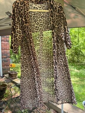 Crazy Train Sheer Brown and Black Leopard Kimono